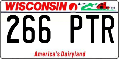 WI license plate 266PTR