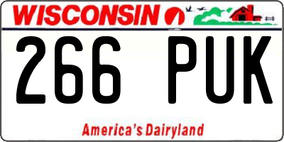 WI license plate 266PUK