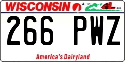 WI license plate 266PWZ