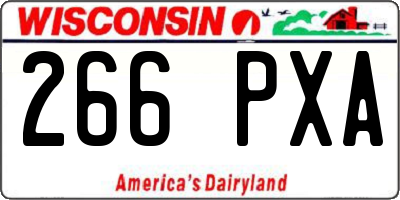 WI license plate 266PXA