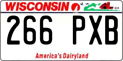 WI license plate 266PXB