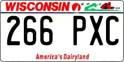 WI license plate 266PXC