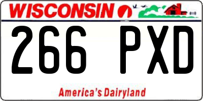WI license plate 266PXD