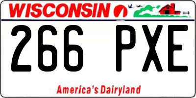 WI license plate 266PXE