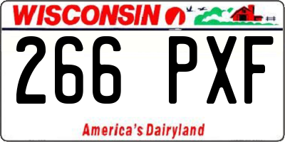 WI license plate 266PXF