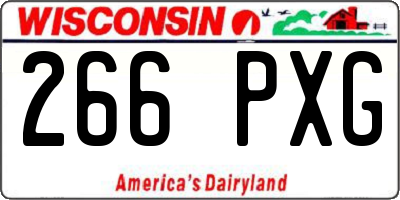 WI license plate 266PXG