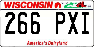 WI license plate 266PXI