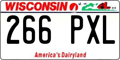 WI license plate 266PXL