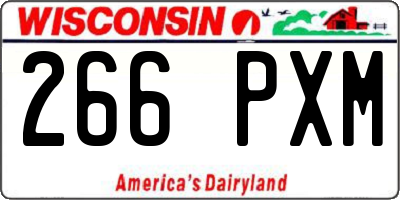 WI license plate 266PXM