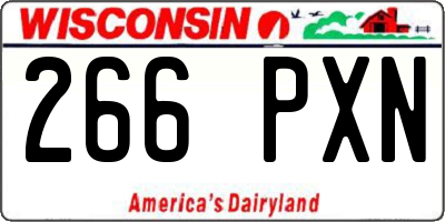 WI license plate 266PXN