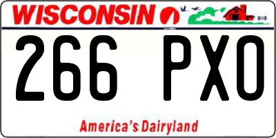 WI license plate 266PXO