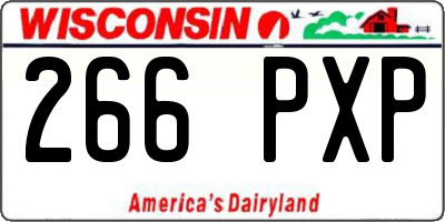 WI license plate 266PXP