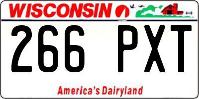 WI license plate 266PXT