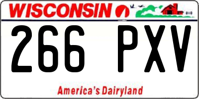 WI license plate 266PXV