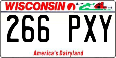 WI license plate 266PXY