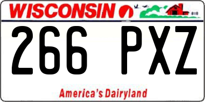 WI license plate 266PXZ