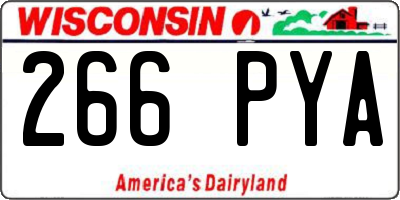 WI license plate 266PYA