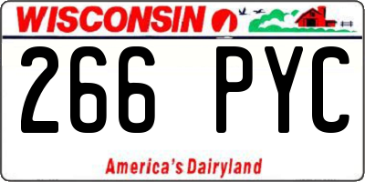 WI license plate 266PYC