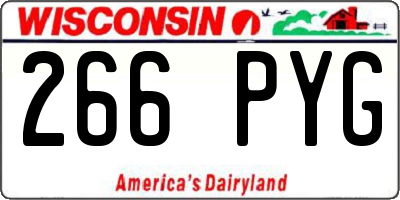 WI license plate 266PYG