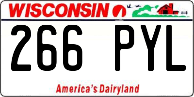 WI license plate 266PYL