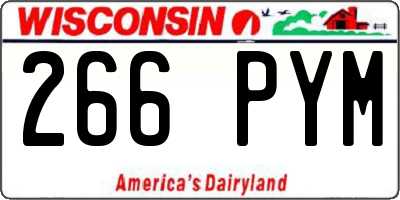 WI license plate 266PYM