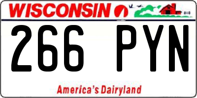WI license plate 266PYN