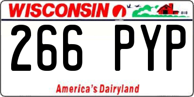 WI license plate 266PYP