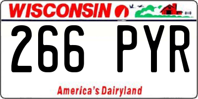 WI license plate 266PYR