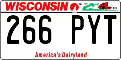WI license plate 266PYT