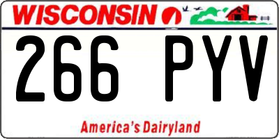 WI license plate 266PYV