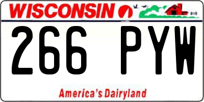 WI license plate 266PYW
