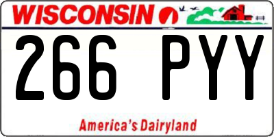 WI license plate 266PYY
