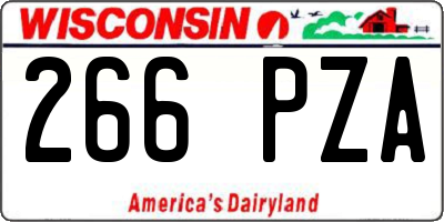 WI license plate 266PZA