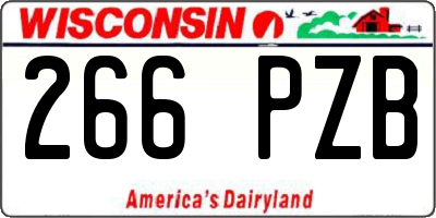 WI license plate 266PZB