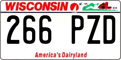 WI license plate 266PZD