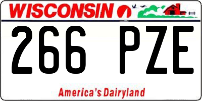 WI license plate 266PZE