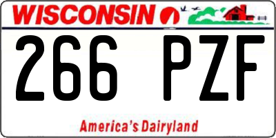 WI license plate 266PZF