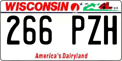 WI license plate 266PZH