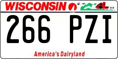 WI license plate 266PZI