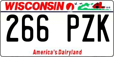 WI license plate 266PZK