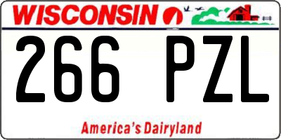 WI license plate 266PZL