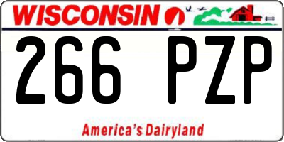 WI license plate 266PZP