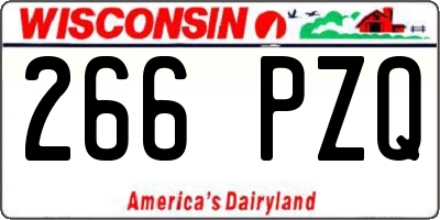 WI license plate 266PZQ