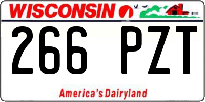 WI license plate 266PZT