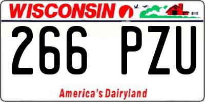 WI license plate 266PZU