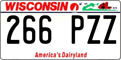 WI license plate 266PZZ