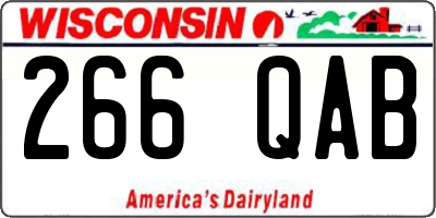 WI license plate 266QAB