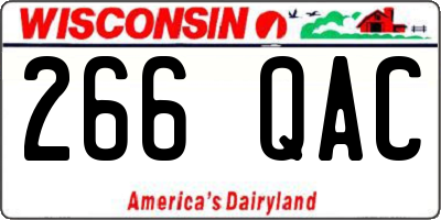 WI license plate 266QAC