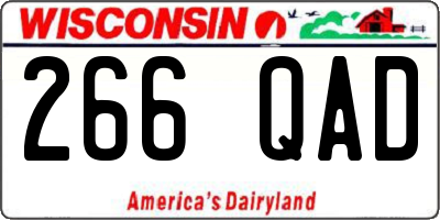 WI license plate 266QAD