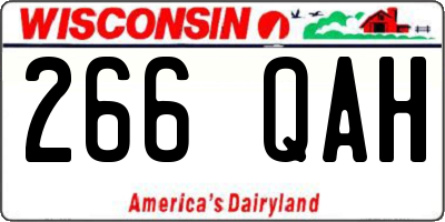 WI license plate 266QAH